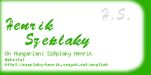 henrik szeplaky business card